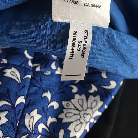 New J. CREW Trouser Shorts in Night Sky Blue Block Print Floral Blue Black White - Picture 9 of 12